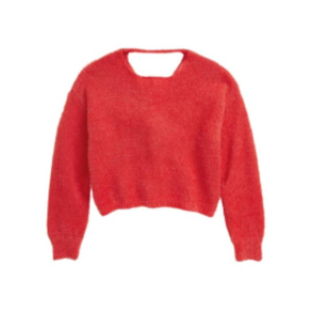 1901 -  Kids' Twist Back Sweater In Red Bittersweet Size 10/12 L